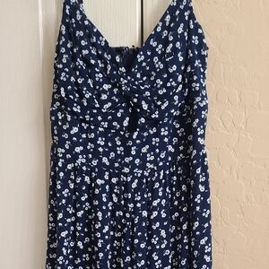 Navy Blue Floral Romper